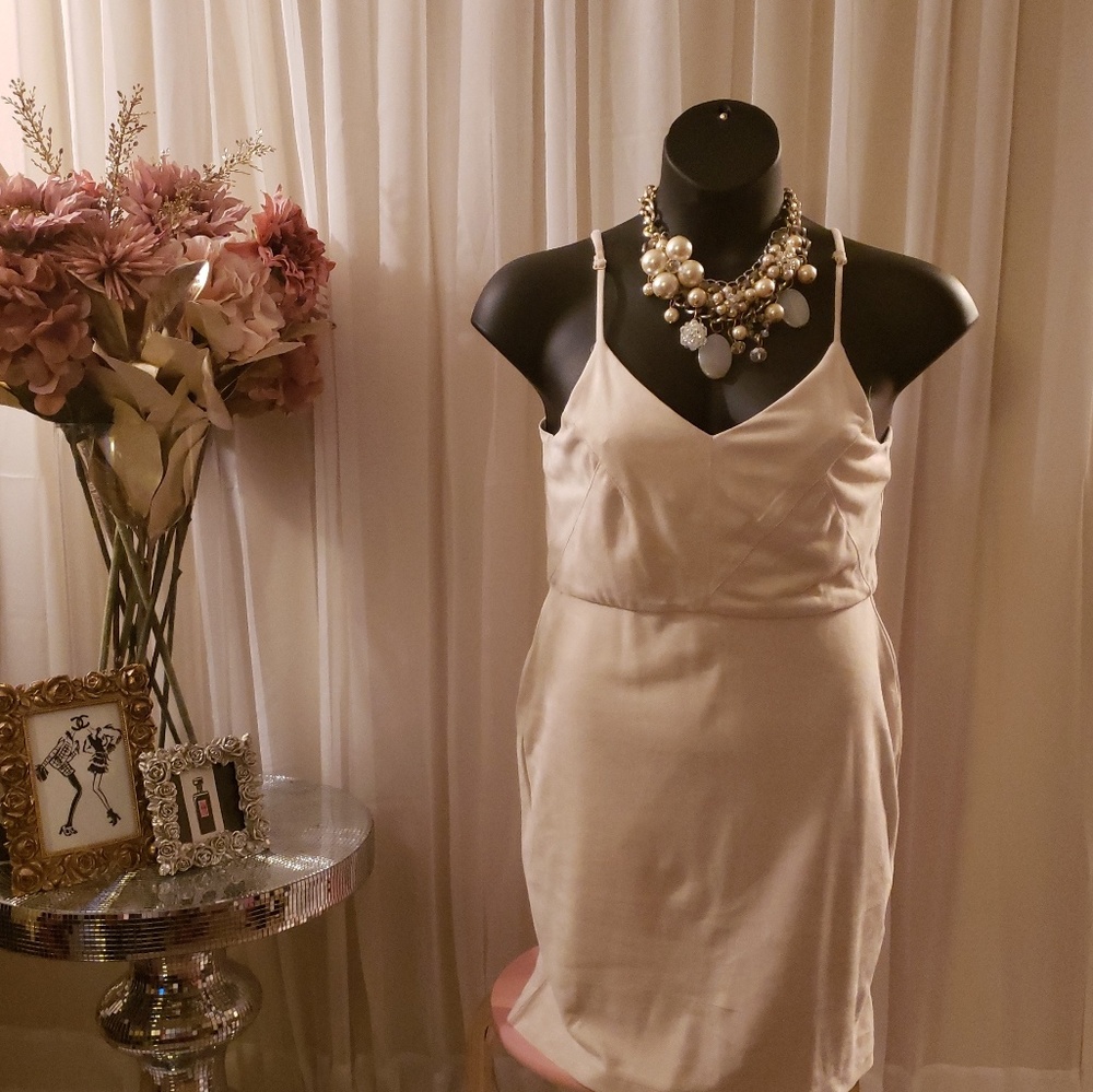 Cream suede like dress...